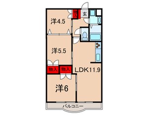 ミヤビヒルズ大泉学園Ｂの物件間取画像